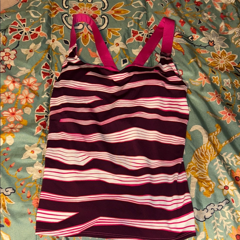 Nike Striped Pink and Purple Tank Top